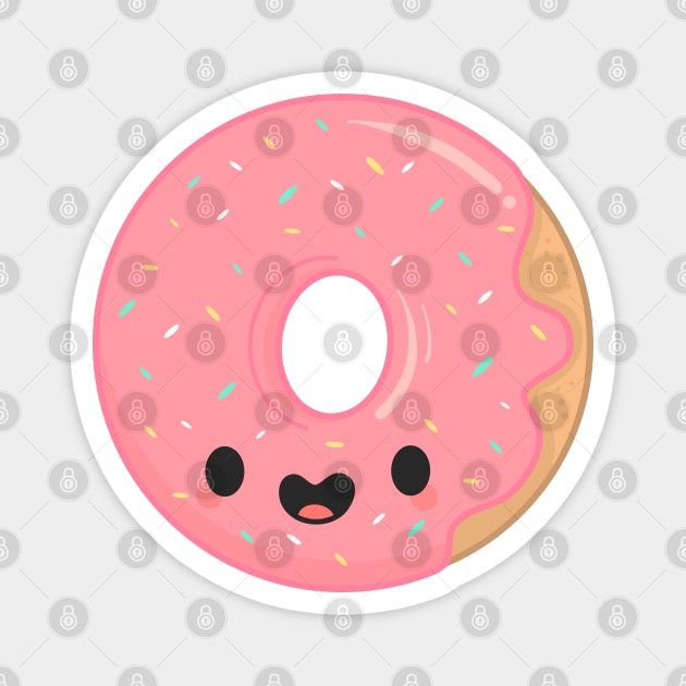 Cute Pink Kawaii Donut Magnet by Neverworldian