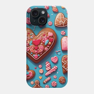 gingerbread and colorful candies pattern Phone Case