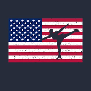 American Women Figure Skating Fan T-Shirt