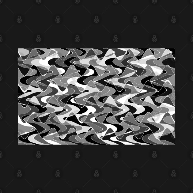 Black and white space waves distribution, cosmic design by KINKDesign