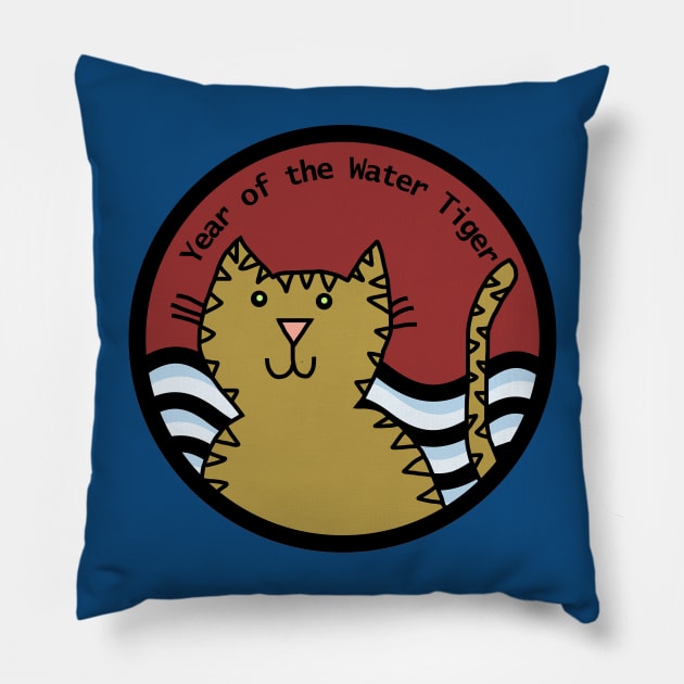 Cute Year of the Tiger Water Pillow by ellenhenryart