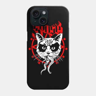 Black Metal Cat Ghost Superhero Cat Rock Band Parody Phone Case