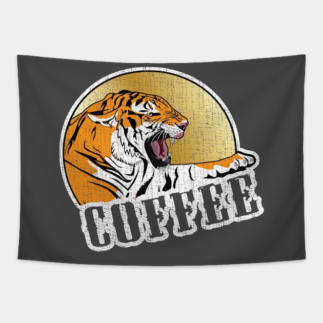 Screaming Tiger Coffee Distressed Tapestry by Webdango