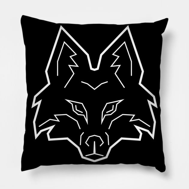 Minimal Wolf Pillow by ChapDemo