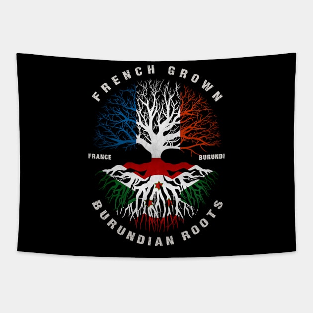 French Grown Burundian Roots Burundi Flag Tapestry by heart teeshirt