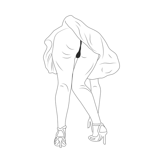 Skirt Erotic Illustration Lineart by fernandaffp