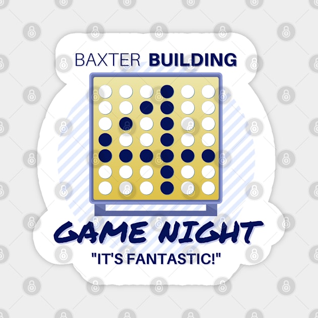 Baxter Building Game Night (dark) Magnet by Damn_Nation_Inc