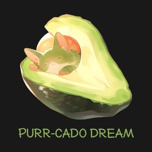 Purr-Cado Dream Funny Avocado Kawaii Cat Lover T-Shirt