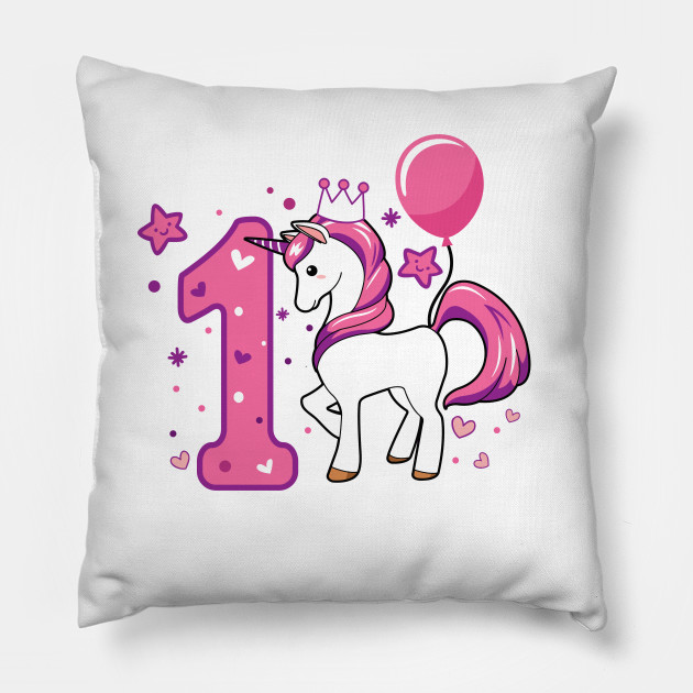 First Birthday Girls Horse 1st 1 Girl Daughter Niece Cute Sweet One Year Old Mug Sticker Pillow Gifts Ideas First Birthday Girl Pillow Teepublic