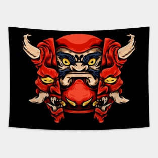 Daruma And Oni Mask Tapestry