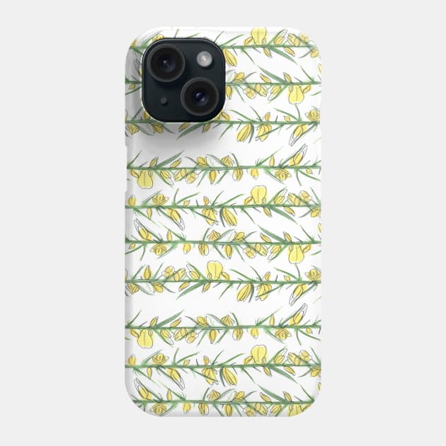 Manx Flora – Gorse Phone Case by crumpetsandcrabsticks