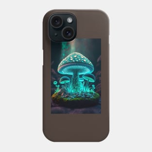 Neon green Psychedelic Glowing Mushroom Art Piece Phone Case