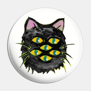 Watercolor Hexacat Pin