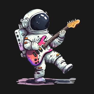 Astronaut Playing With Guitar Sci Fi T-Shirt