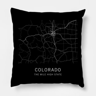 Colorado State Road Map Pillow