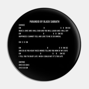 Paranoid Chords Lyrics Pin