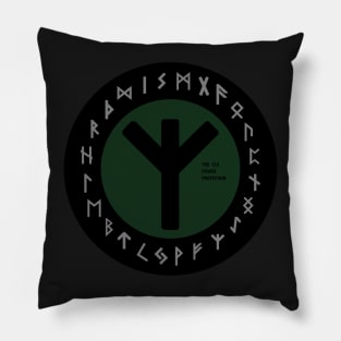 Green Elhaz Futhark Rune Symbol Pillow