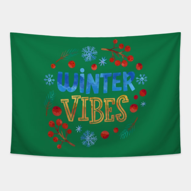 Winter Vibes Tapestry by Mako Design 