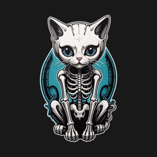 White Skeleton Cat 3 T-Shirt