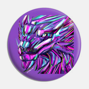 neon dragon ecopop art in magnificent colors in light Pin