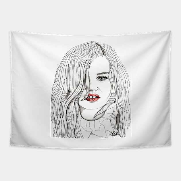 Georgia with Red Lips Tapestry by paulnelsonesch