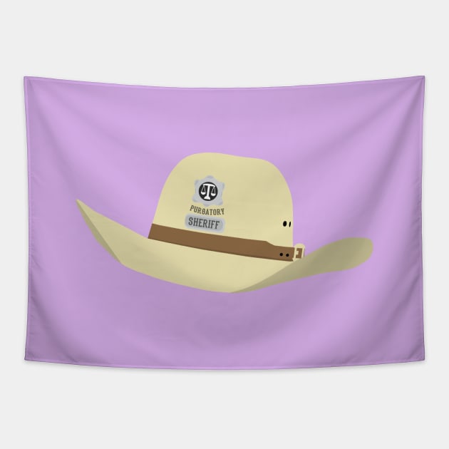 Nicole Haught Sheriff Hat (Purple Background) - Wynonna Earp Tapestry by Queerdelion