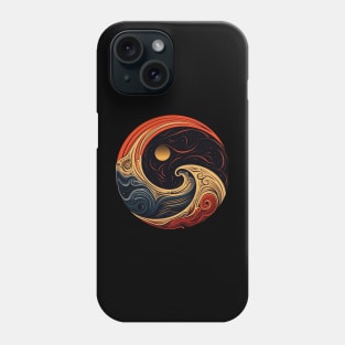 sunset and waves logo Phone Case