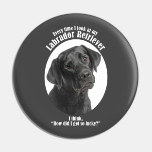 Lucky Black Lab Pin