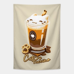 CatPuccino - Kawaii Cat Coffee Tapestry