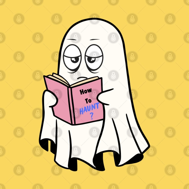 Little ghost studying, How to Haunt ? by Taz Maz Design