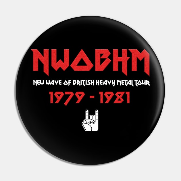 New Wave Of British Heavy Metal Pin by onekdesigns