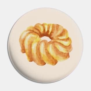 Honey Cruller Donut Watercolour Pin