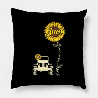 Jeep Sunflower Jeep Aunt Happiness is being a Aunt Jeep Women Pillow