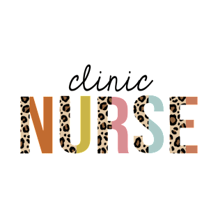 Clinic Nurse Leopard Print Registered RN Nursing Appreciation T-Shirt