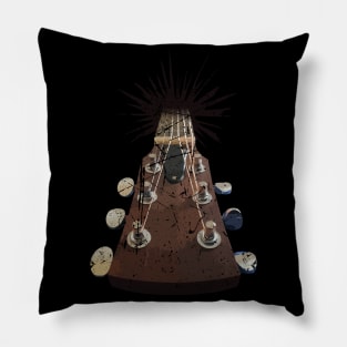 Vintage Guitar Rock and Roll Music Player Pillow