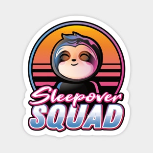 Sleepover Squad Kawaii Sloth Sunset Retro Magnet