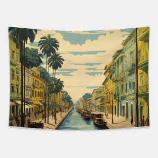 Manaus Brazil Vintage Tourism Travel Poster Tapestry