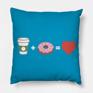 Cute Coffee and Donut Love Pillow