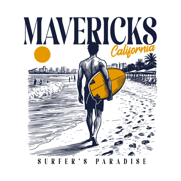 Vintage Surfing Mavericks Beach, California // Retro Surfer Sketch // Surfer's Paradise by Now Boarding