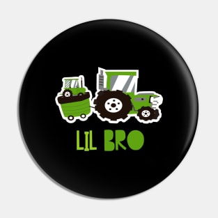 Little Brother With Tractor Farmer Pin