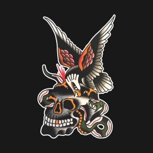 Eagle, Snake and Skull Tattoo Design T-Shirt