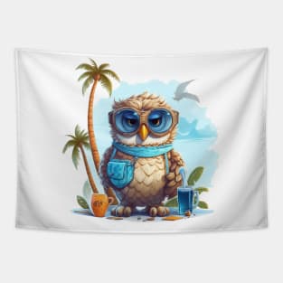 Owl on Vacation #3 Tapestry