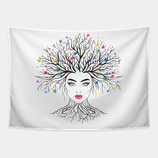 Woman tree Tapestry