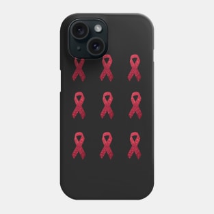 Red Faux Glitter Awareness Ribbon Pack Phone Case