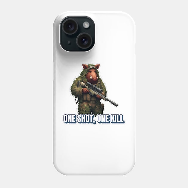 Sniper Wild Boar Phone Case by Rawlifegraphic