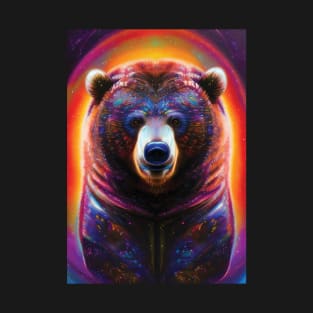 Colorful Bear Art | Cosmic Bear | Beautiful Space Artwork | Galaxy Bear | Tie Dye Bear T-Shirt