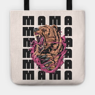 Mama Grizzly Bear Graphic Art Illustration Tote