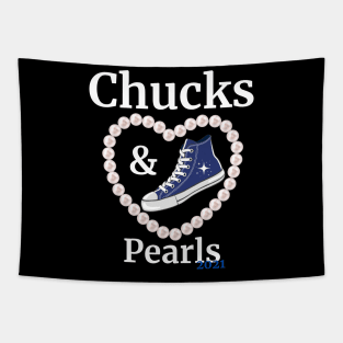 Chucks and Pearls 2021 Harris Biden Tapestry