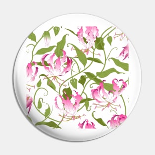 Gloriosa - pink on white Pin