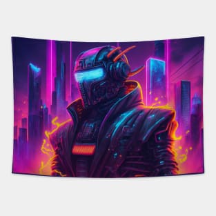 Retrowave Robot #5 Tapestry